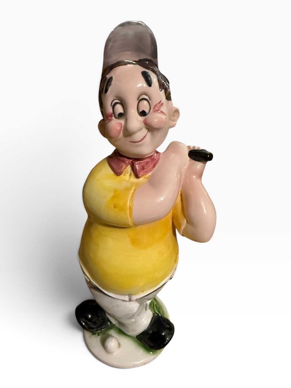 Vintage Mid-Century Ceramic Golfer Empty Decanter Figurine Japan